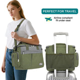 Taihoyin Dog Travel Bag for Pet Kit for Supplies with 2 Food Storage Containers 2 Collapsible Bowl 1 Feeding Mat 1 Dog Treat Pouch 7-Piece Set Perfect Road Trips Camping Weekend Doggy Gift Olive Green