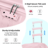 LARVENDER Luggage Sets 3 Piece, Expandable Carry On Luggage 22x14x9 Airline Approved, 20 Inch Hardshell & Lightweight PP Carry On Suitcase for Women with Spinner Wheels TSA Lock, Light Pink