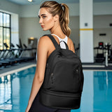 VENATIN Gym Backpack for Women Men,Cheer bag,Lightweight Gym Bag with Shoe Compartment, Waterproof Sports Backpack with Wet Pocket, Black