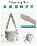 BAGSMART Small Crossbody Bags for Women，Puffer Cute Bum Bag with Pouch, Quilted Purse for Daily Travel College, Camel