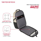 SwissGear 1900 Mini ScanSmart 16-Inch Backpack, Fits Up to 13-Inch Laptop, RFID Protection & ScanSmart TSA-Friendly Compartment, Oatmeal