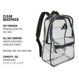 adidas Clear Backpack – See-Through Transparent Stadium Bag