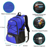 WOLT | Basketball Backpack Large Sports Bag with Separate Ball Holder & Shoes Compartment, Best for Basketball, Soccer, Volleyball, Swim, Gym, Travel(Blue)