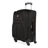 SwissGear Sion Softside Expandable Luggage – Carry-On Suitcase with 360 Degree Wheels & Retractable Handle – 21 Inch, Perfect for 1-3 Night Trips – Black