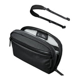 ALPAKA Toiletry Bag with Padded shoulder Strap- Comes with a Shoulder and Wrist Strap- 2 Internal Dividers and 2 Mesh Pockets - Doubles as EDC Pouch - Optimally Sized Accordion-Style Toiletry Bag