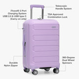 Traveler's Choice Pagosa Hardshell Expandable Luggage with Spinner Wheels, Lavender, 22-Inch Carry-on