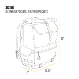 Carhartt 40L Nylon Roll Top Backpack, Heavy-Duty Water-Resistant Material W/ 17" Laptop Sleeve, Bluestone