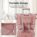 Joyway Luggage Sets 5 Piece PP Hardshell Carry on Suitcase, Travel Lightweight Carry-on with Double Spinner Wheels and TSA Lock, Rose Gold