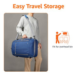 Amazon Basics Travel Backpack, Carry-On with Laptop Compartment, 40L Expandable Storage, Dual Use Backpack & Shoulder Bag with Multiple Compartments and Pockets, 15.8"W x 21.5"H x 8.3"D, Navy