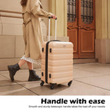 Coolife Luggage 3 Piece Set Suitcase Spinner Hardshell Lightweight TSA Lock (orange, 20/24/28)