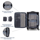 Travelpro Platinum Elite Softside Expandable Checked Luggage, 8 Wheel Spinner Suitcase, TSA Lock, Men and Women, Shadow Black, Checked Medium 25-Inch