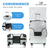 Explore Land Clear Luggage Cover Tough Protector Fits for 30 Inches Suitcase for Travel Airplane (PVC, XL)