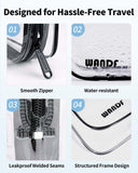 WANDF TSA Approved Toiletry Bag, 2 Packs Travel Clear Toiletry Bag, Quart Size Makeup Cosmetic Pouch with Zipper, Carry-On Airport Compliant Bag for Women and Men (2 pcs, Black)