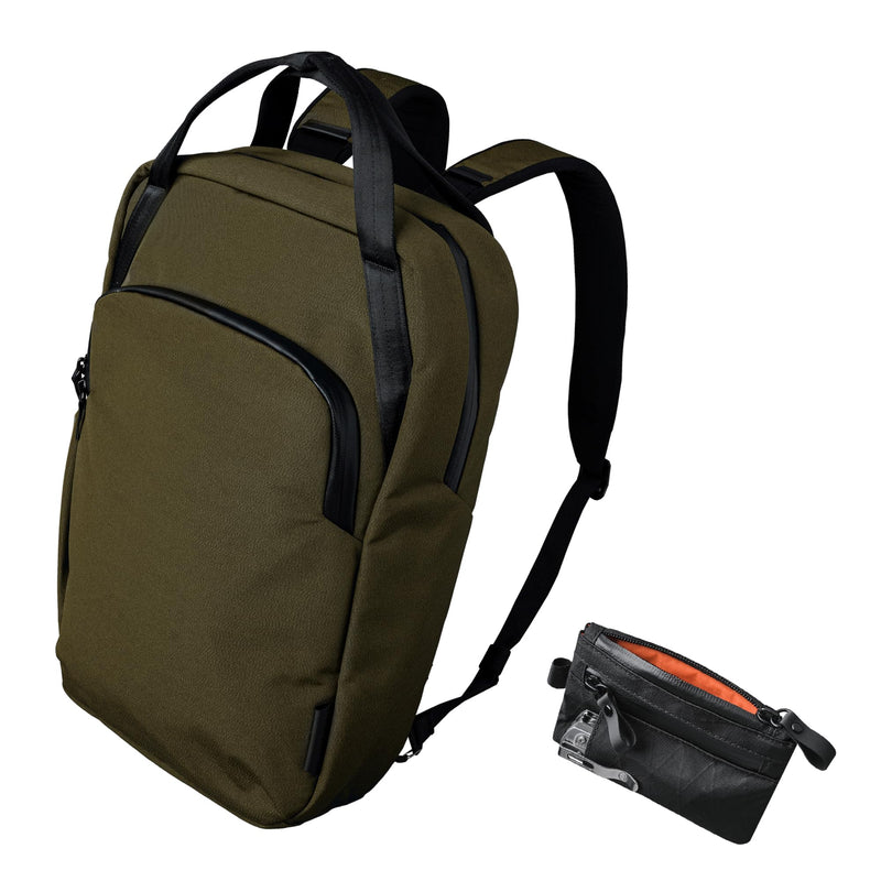 ALPAKA Bravo Totepack 13L and Zip Pouch Pro - Convertible Backpack Tote For Men, Laptop Tote Bag for Women Fits a 16-Inch Macbook Pro - Minimalism Zipper Wallet - RFID Blocking ID Card Holder