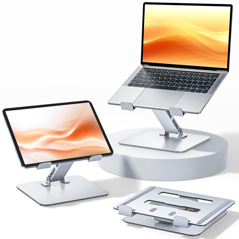 Niweya Adjustable Ergonomic Laptop Stand for Desk, Foldable Computer Stand, Stable Aluminum Lectern Notebook Riser & Portable Laptop Holder Mount Compatible with 10-16" MacBook Pro/Air, Dell, HP