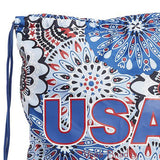 Vera Bradley Drawstring Backpack/Shoulder Bag, Fireworks Medallion/Red White Blue
