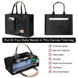 Canvas Tote Bag for Women Crossbody Work Purse with Pockets Top Handle Handbag Satchel Bags for Travel Nurse Teacher