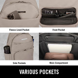 Kenneth Cole REACTION Marley Vegan Pebble Leather Backpack, Taupe, 15" Laptop