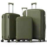 Nazhura Luggage Set, 3-Piece Hardside Suitcase Set, 20-inch Carry On, 24-inch, 28-inch Luggage (Oliver Green)