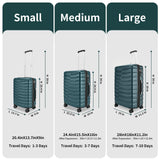 WireHot Lightweight Luggage with Spinner Wheels & YKK Zipper, 3-Piece Suitcase ABS+PC Hardside Hard Shell Luggage Set with TSA Lock, Teal Blue (20+24+28 inch)