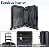 OUZZO 20 Inch Expandable Carry On Luggage 22x14x9 Airline Approved Hardshell Suitcases with Wheels Durable Lightweight Travel Luggage with TSA Lock USB Port for Business Trip Weekend Getaway