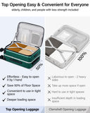 Hanke 26 Inch Large Checked Luggage PC Hard Shell Luggage Top Opening Travel Luggage Suitcases with Wheels for Woman Men.(Dark Green)