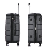 DUKAP RODEZ Hardside Luggage with Ergonomic Handles and TSA Lock | Spacious Traveling Suitcase, Travel Suitcase with Four Spinner Wheels and Studs | 24" Medium Luggage | Black