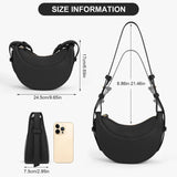 Faux Leather Saddle Bag for Women Shoulder Bag Crescent Purse Trendy Crossbody Purse Hobo Handbag
