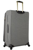 Steve Madden Designer Luggage - Checked Large 28 Inch Softside Suitcase - Expandable for Extra Packing Capacity - Lightweight Bag with Rolling Spinner Wheels (Peek-A-Boo Grey)