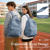 Simple School Backpack For Women Men Aesthetic Medium Backpack Lightweight Casual Daypack College Backpacks Cute Bookbag for Teens Girls Boys Basic Bagpack（Blue）