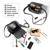 AFKOMST Crossbody Bags for Women,Small Saddle Purse and Boho Cross Body Handbags,Vegan Leather, Black