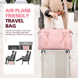 TOPBAG Travel Duffle Bag, Waterproof Weekender Carry On Tote Bags for Women, Sport Gym Bag for Men, Hospital Bag for Labor and Delivery, Overnight Luggage Bag with Trolley Sleeve Coral Pink