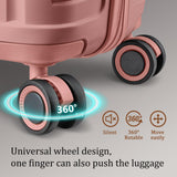 Joyway Luggage Sets 5 Piece PP Hardshell Carry on Suitcase, Travel Lightweight Carry-on with Double Spinner Wheels and TSA Lock, Rose Gold