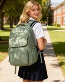 VENATIN School Backpack for Girls, Water Resistant Backpacks for Girls 15.6 Laptop Multifunction Casual Daypack, Basic College Backpack School Bookbag Mochilas Escolares para Niñas, Green