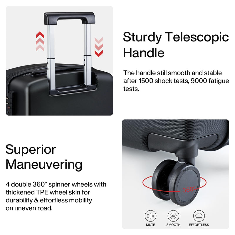 Hanke Packing Cubes for Travel and 28 Inch Luggage PC Hard Shell Suitcases with Wheels, 7 Sets Compressible Expandable Packing Organizers for Suitcase, Lighweight Luggage Bag for Travel (Black)