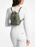 Michael Kors Sable Extra Small Covertible Messenger Backpack, Gold-Tone Hardware/Tonal MK Signature Nylon/Ivy
