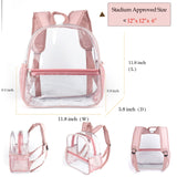 Clear Backpack for Women and Girls 12x12x6 Stadium Approved Plastic Backpack