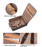 feilario 2Pcs Leather Business Spinner Wheel Luggage Waterproof Carry-On Suitcase with TSA Lock - Capacity 36-55L