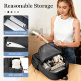 WEPOET Classic Basic Black Backpack For Women,Waterproof High School Bookbag,Lightweight Casual Travel Daypack,College Backpack Men,Middle School Bag For Girls Boys
