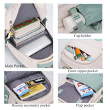 VIDOSCLA Teen Girls' Backpack for School Color-blocking Sports Kids Backpack for Teens Middle School Students Bookbag