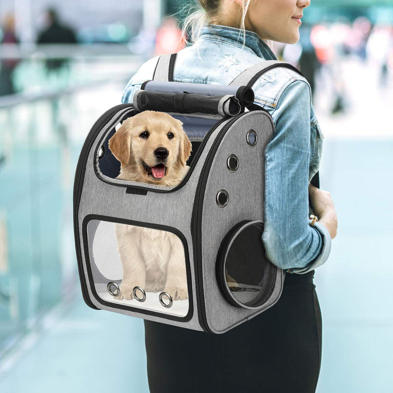 COVONO Expandable Pet Carrier Backpack for Cats, Dogs and Small Animals, Portable Pet Travel Carrier, Super Ventilated Design, Airline Approved, Ideal for Traveling/Hiking/Camping