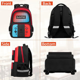 TILYTADLY School Backpack for Boys - 3pcs Gamer Boys Backpack with Lunch Box and Pencil Case for Kids Children Teens Elementary Middle School - HFHTDC Video Game Bookbag 17″ Large Capacity