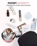 BAGSMART Small Makeup Bag, Travel Cosmetic Bag Make Up Pouch Small Travel Zipper Pouch,Water-resistant Toiletry Bag,Makeup Organizer Bag for Women, Black
