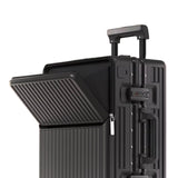 2-Piece Hardshell Zipperless Luggage Set, 20/26" Aluminum Frame Hardshell Spinner Luggage, Airline Approved Carry-On Luggage, TSA Lock, 360° Quiet Wheels With Cup Holder (Black)