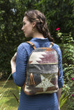 Myra Bags Superior Canvas, leather & Rug Backpack S-1927, Multicolour, Large