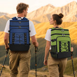 MIYCOO Cooler Backpack - 40 Cans Insulated Backpack Cooler for Men & Women, Portable 2 Leak Proof Compartments Coolers Bag for Beach Travel Picnic Lunch Hiking BBQ Camping, Dark Blue, 28L