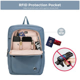 Swissdigital Design Women's Backpack for Work/Travel/Leisure with USB Charging Port, Water Bottle Holder, Separate Sunglass Pocket - Fits 15.6 inch Laptop,Blue | SD1006F-13
