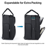 Hanke Expandable Underseat Carry on Luggage for Airplanes,Small Rolling Softside Suitcase Travel Luggage Personal Item Bag,Lightweight luggage bags for travel,Black,16-Inch