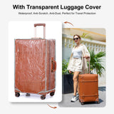 NZBZ Vintage Luggage Sets for Women Retro Suitcase Cute Vintage Expandable Luggage of 3 (Rust Orange, 20inch & 24inch & 28inch)