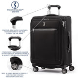 Travelpro Platinum Elite Softside Expandable Checked Luggage, 8 Wheel Spinner Suitcase, TSA Lock, Men and Women, Shadow Black, Checked Medium 25-Inch